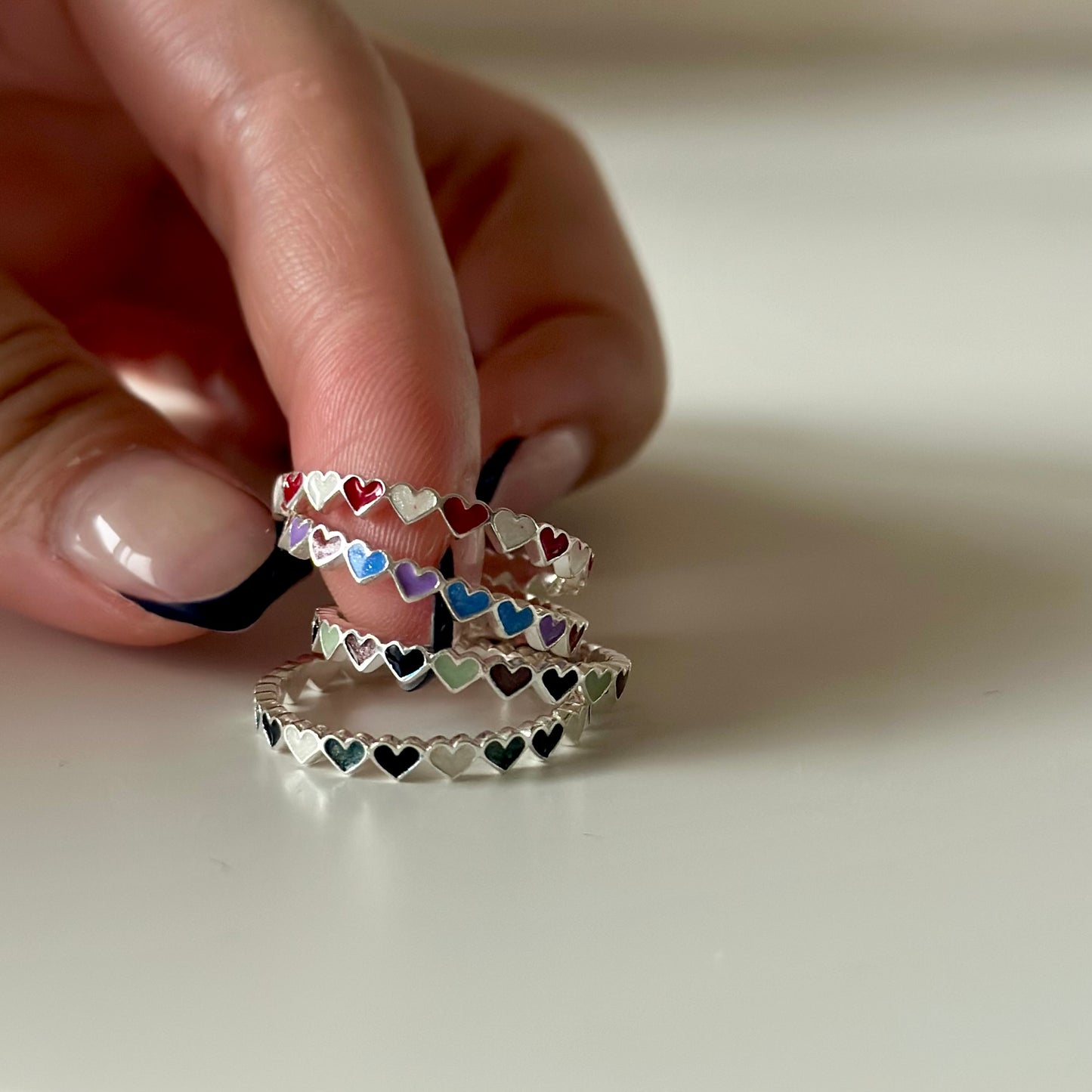 Heart enamel ring 1