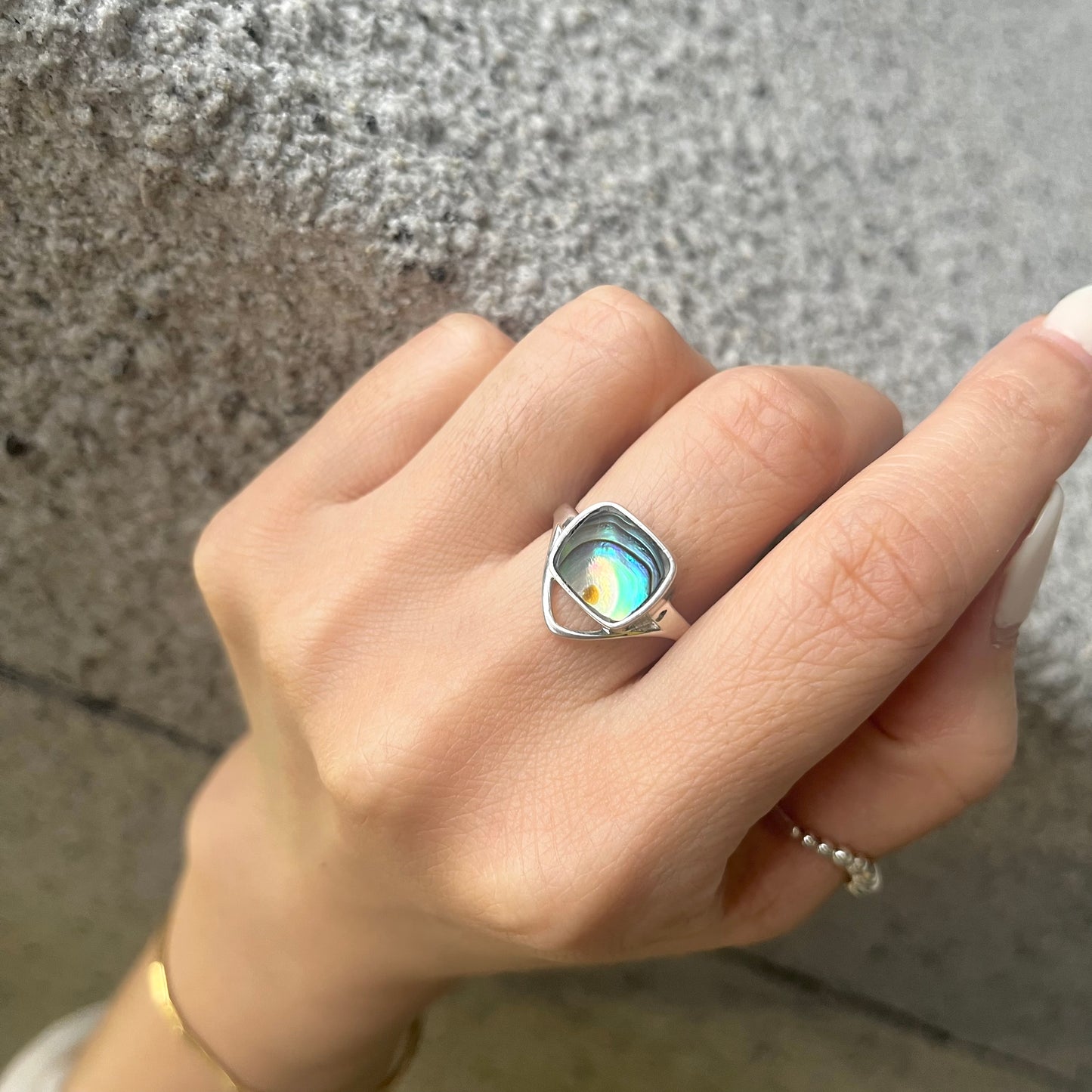 Abalone shell ring 3