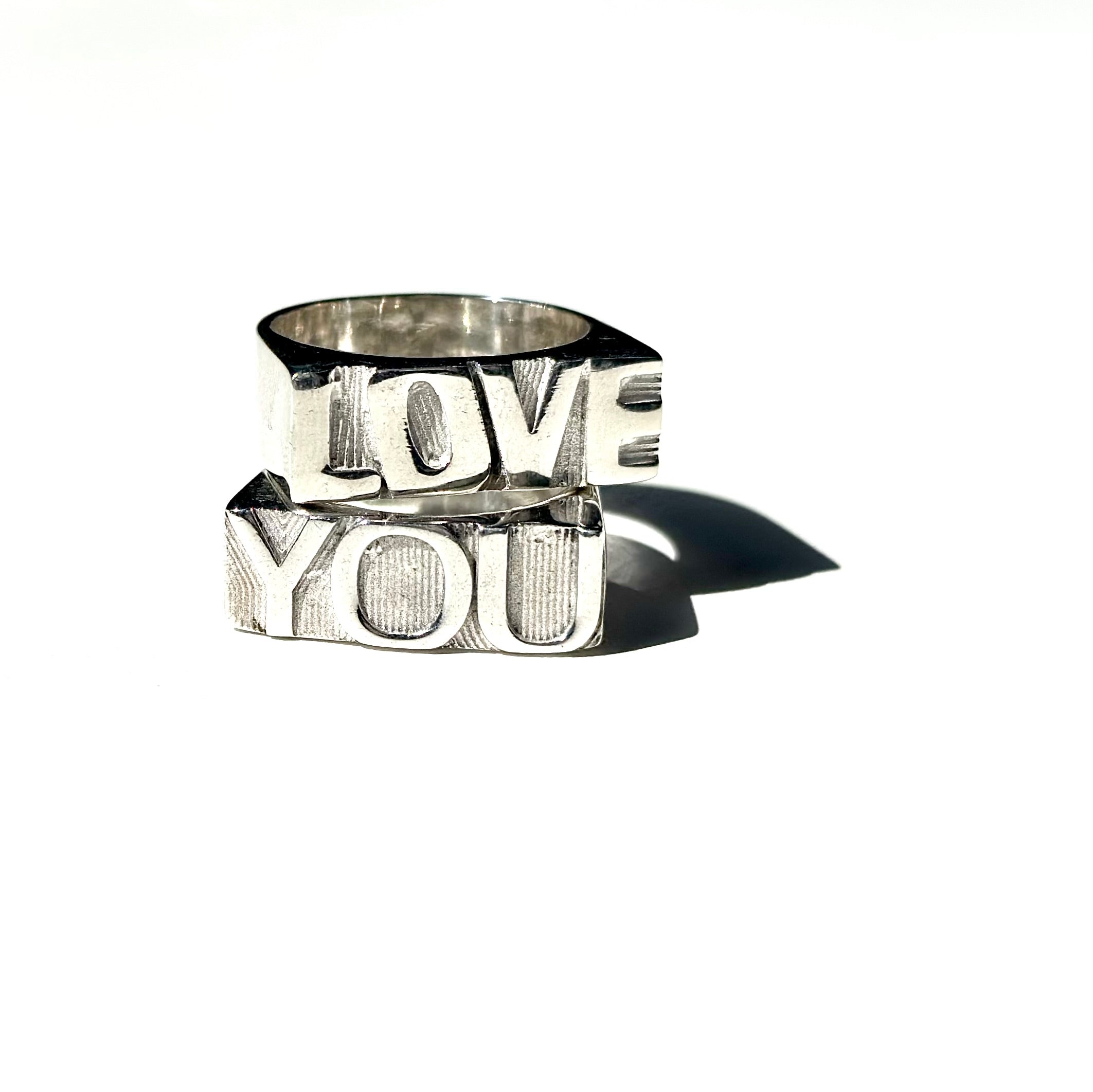 Silver925 plain ring〈LOVE・YOU〉