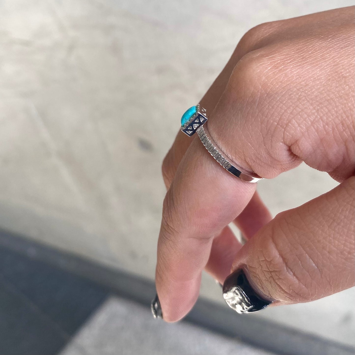 Silver925 petit ring〈blue〉