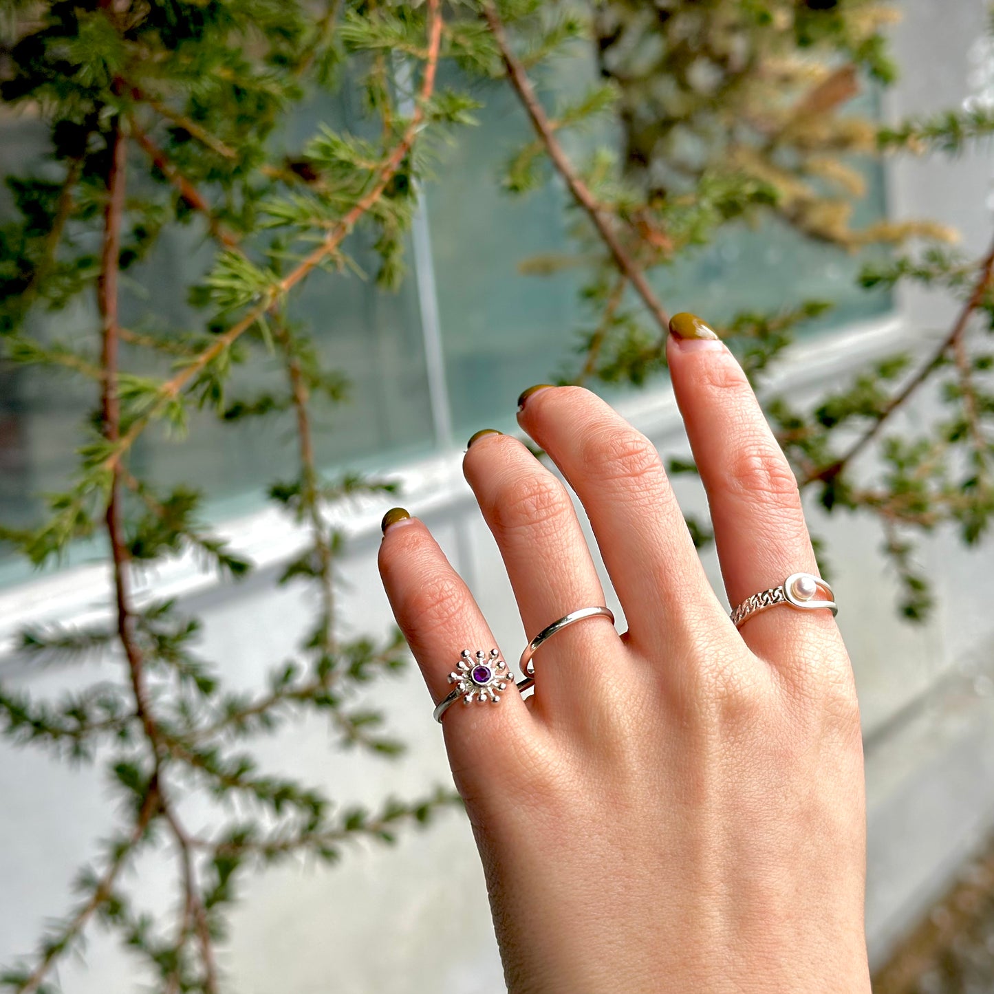 Flower 2finger ring