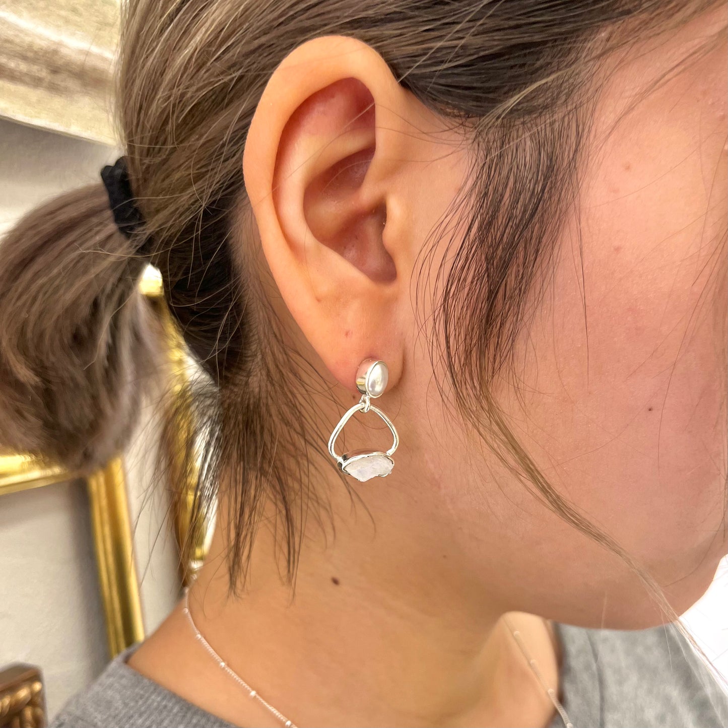 Silver925 2stone pierce