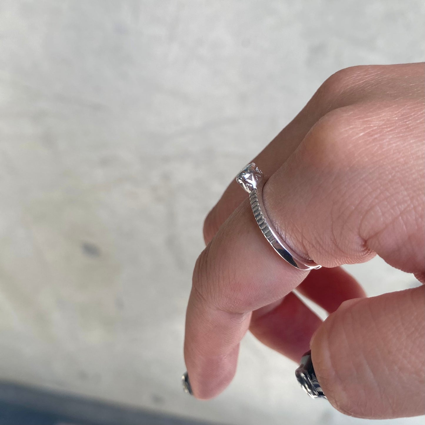 Silver925 petit ring〈blue〉