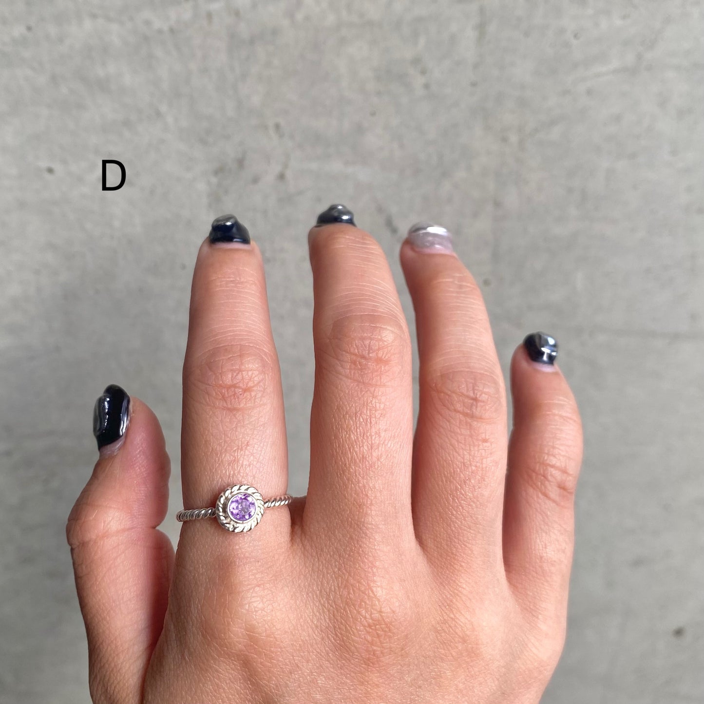 Silver925 petit ring〈red/purple〉