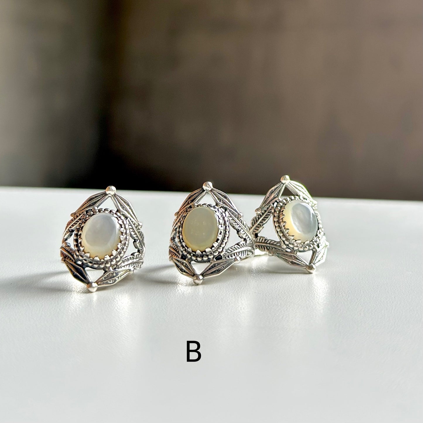 White mother of pearl ring