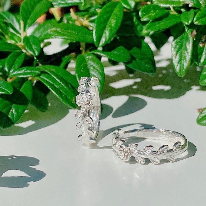Flower plain ring 4