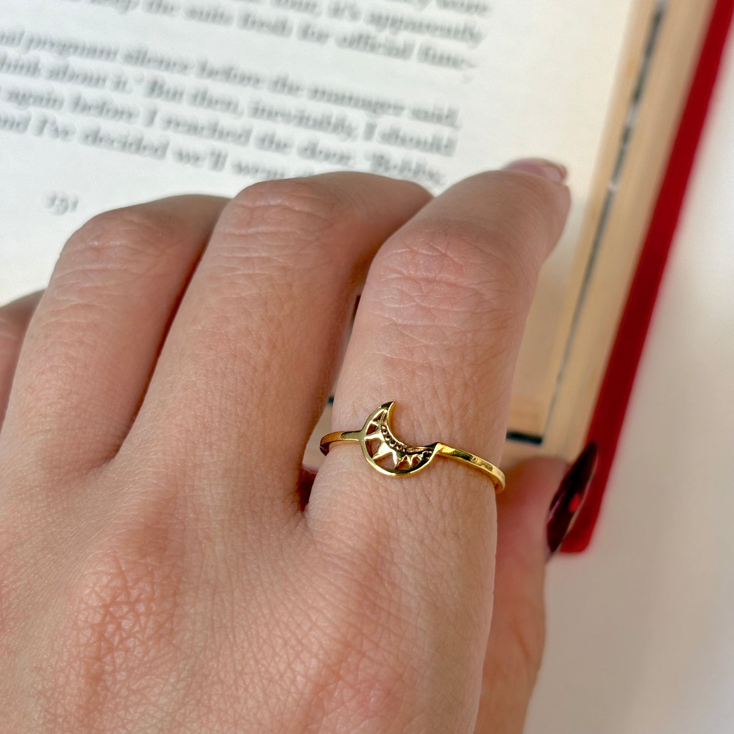 Brass Moon plain ring