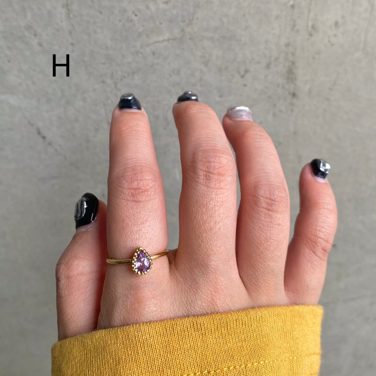 Brass petit ring〈purple〉