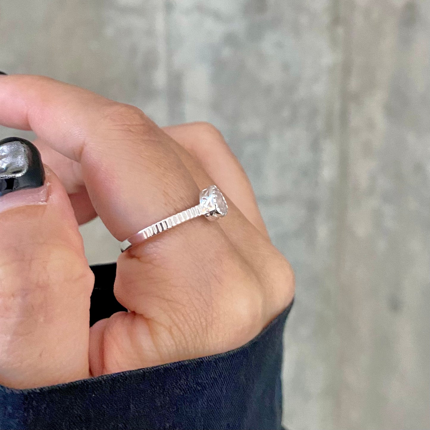 Silver925 petit ring〈drop〉
