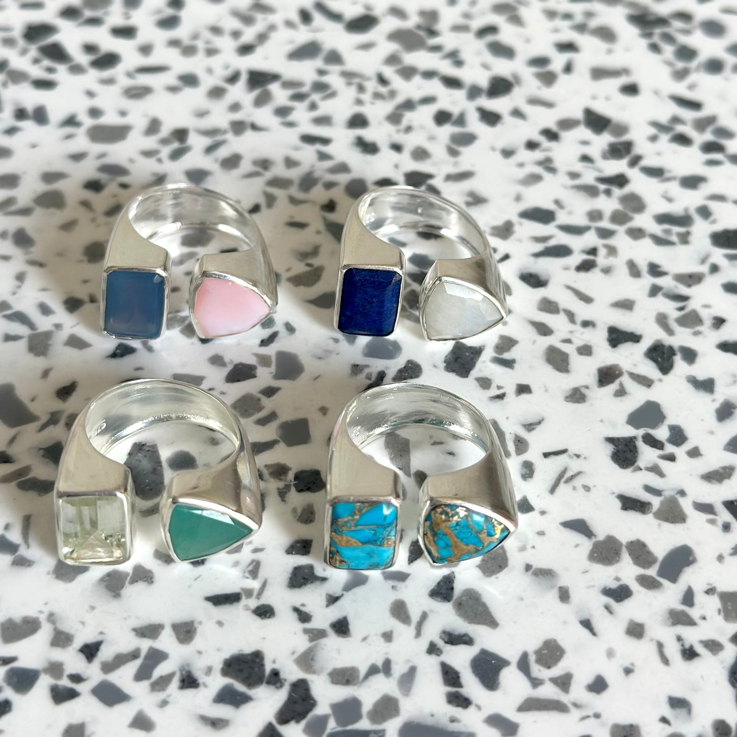 Silver925 2stone ring 9