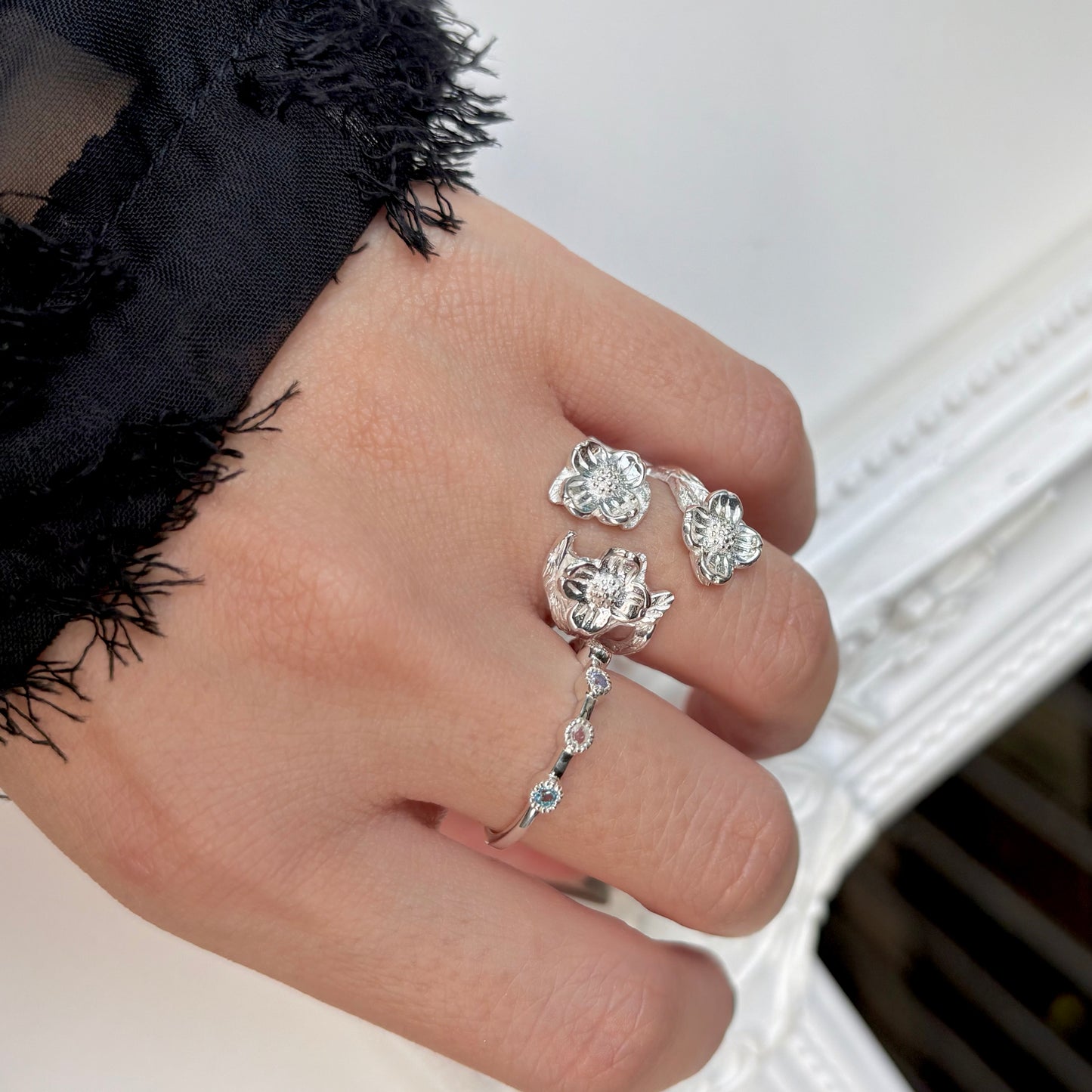 Flower plain ring 23