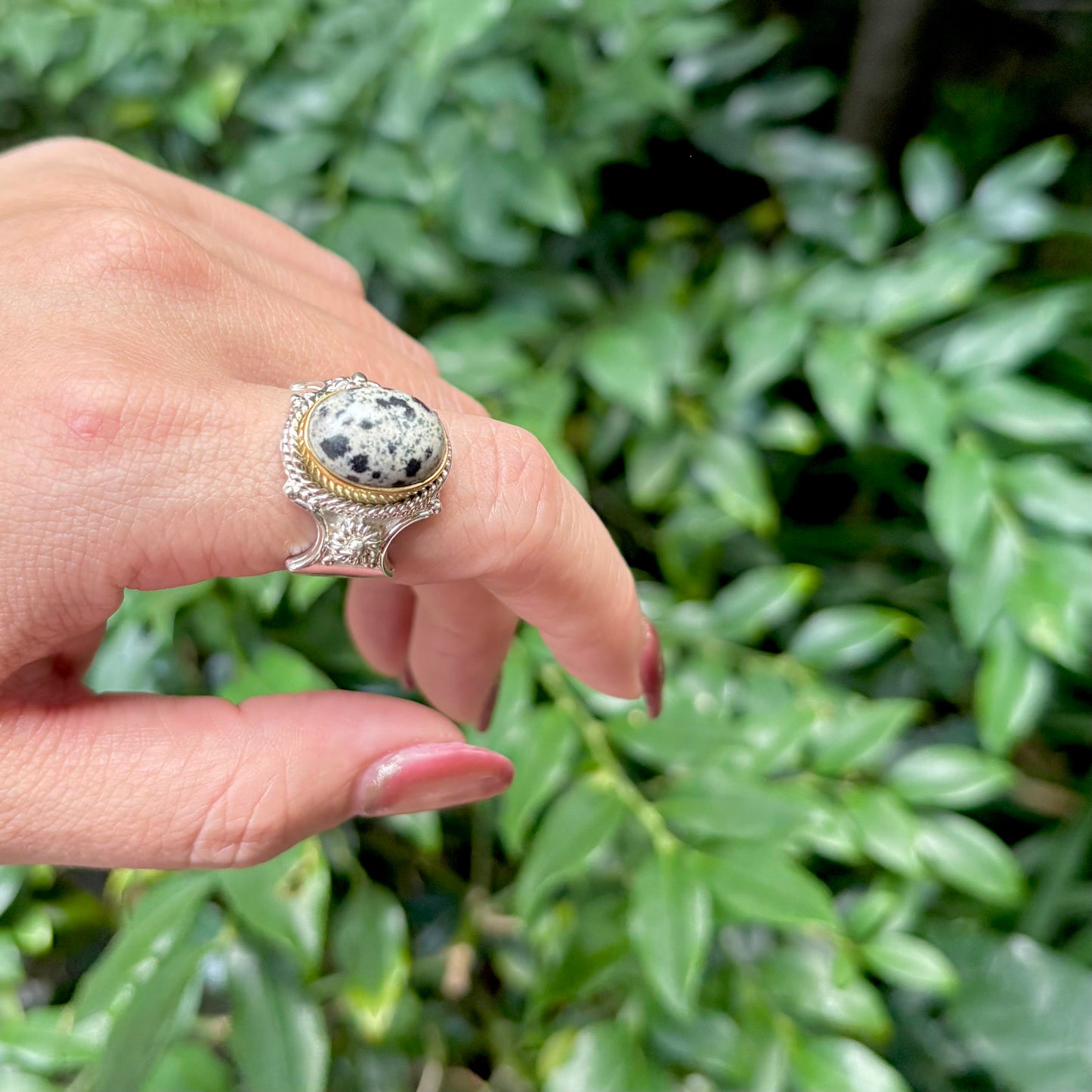 Connect ring〈 Beige & Black〉