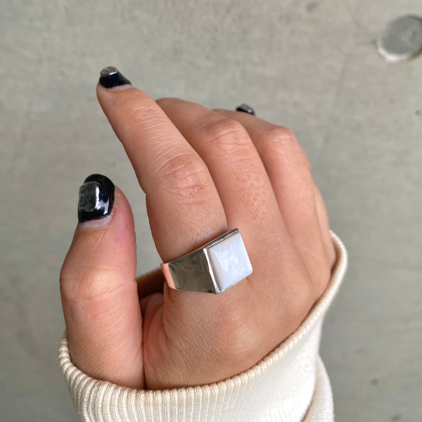 Silver925 square ring 8