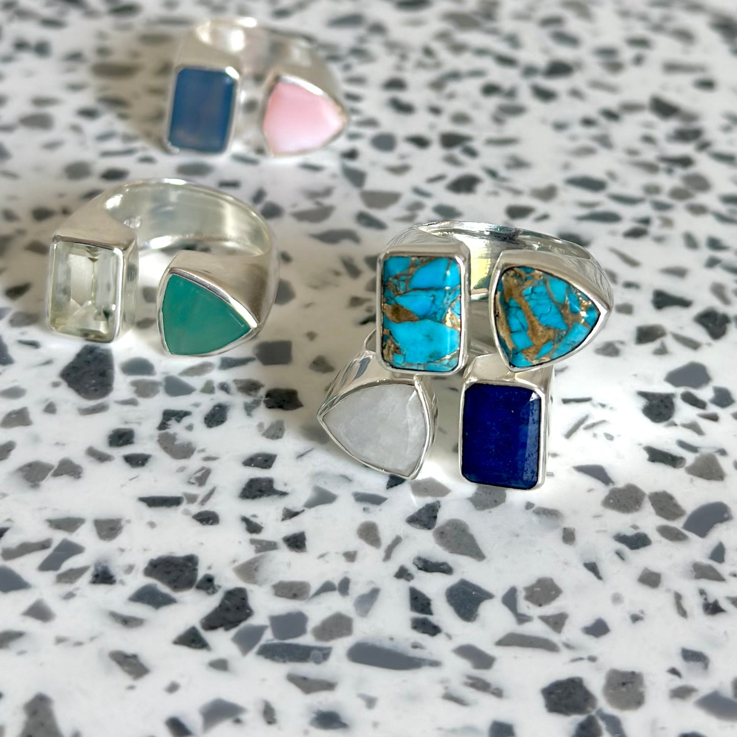 Silver925 2stone ring 9