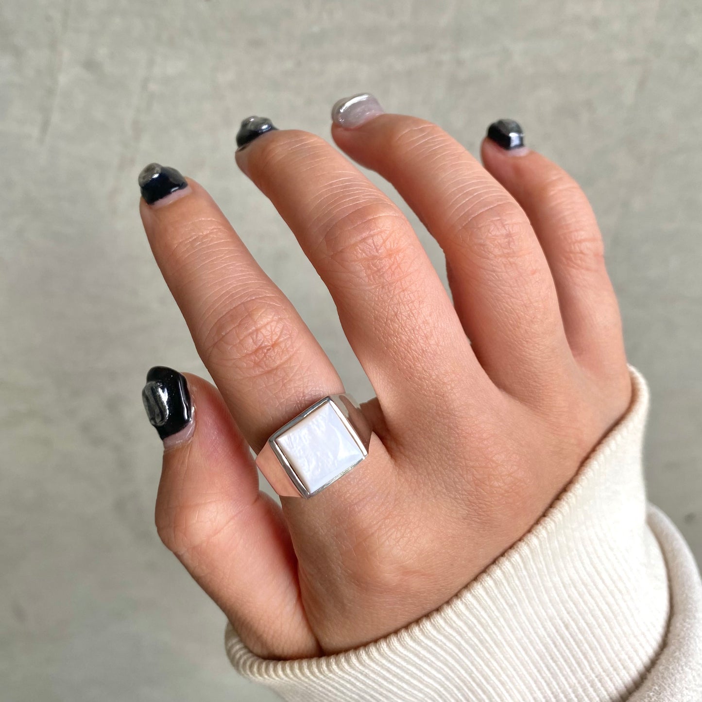 Silver925 square ring 8