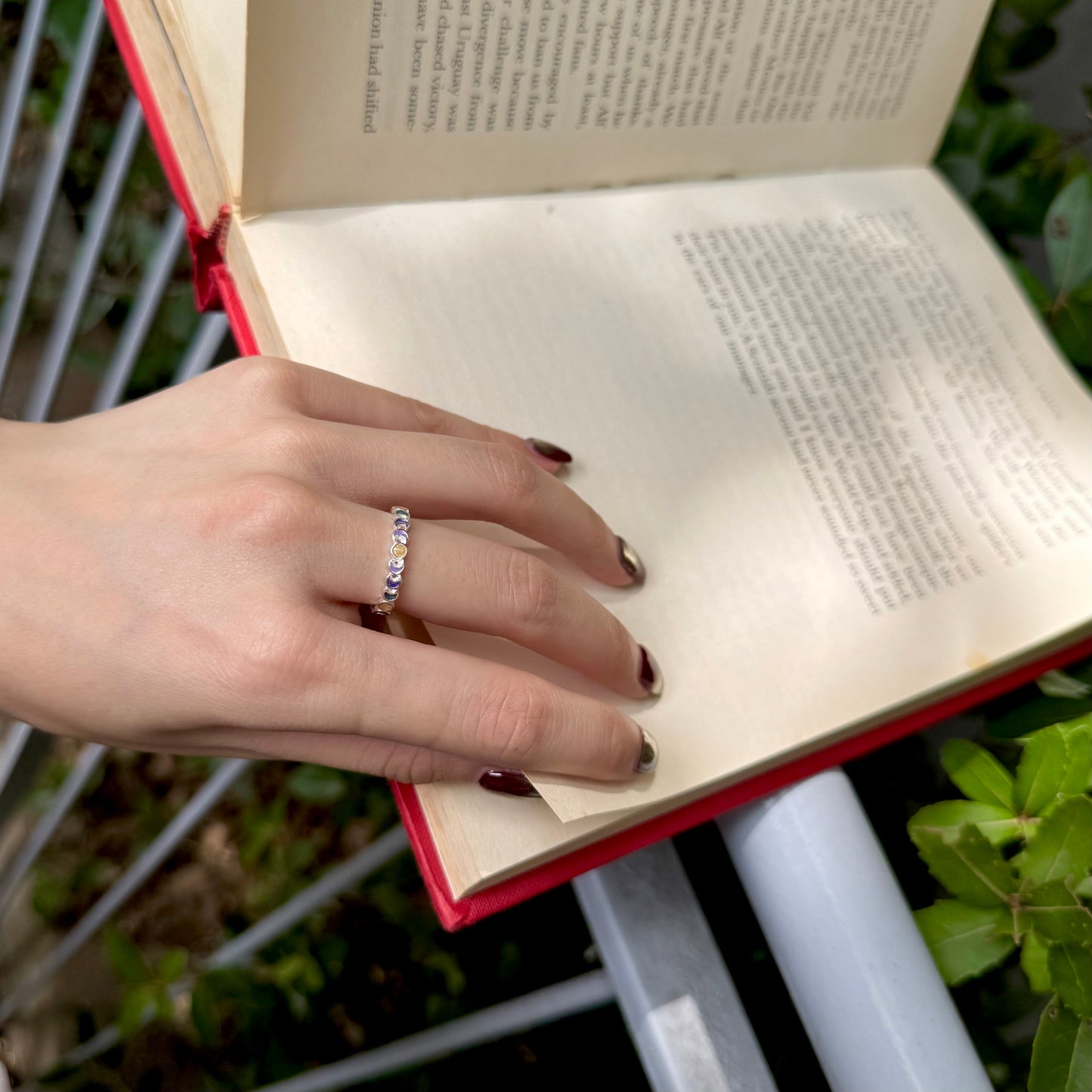 Moon enamel ring