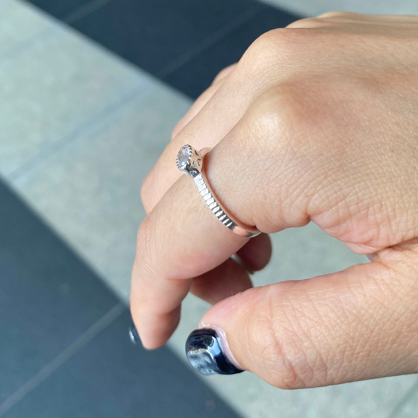 Silver925 petit ring〈pink〉