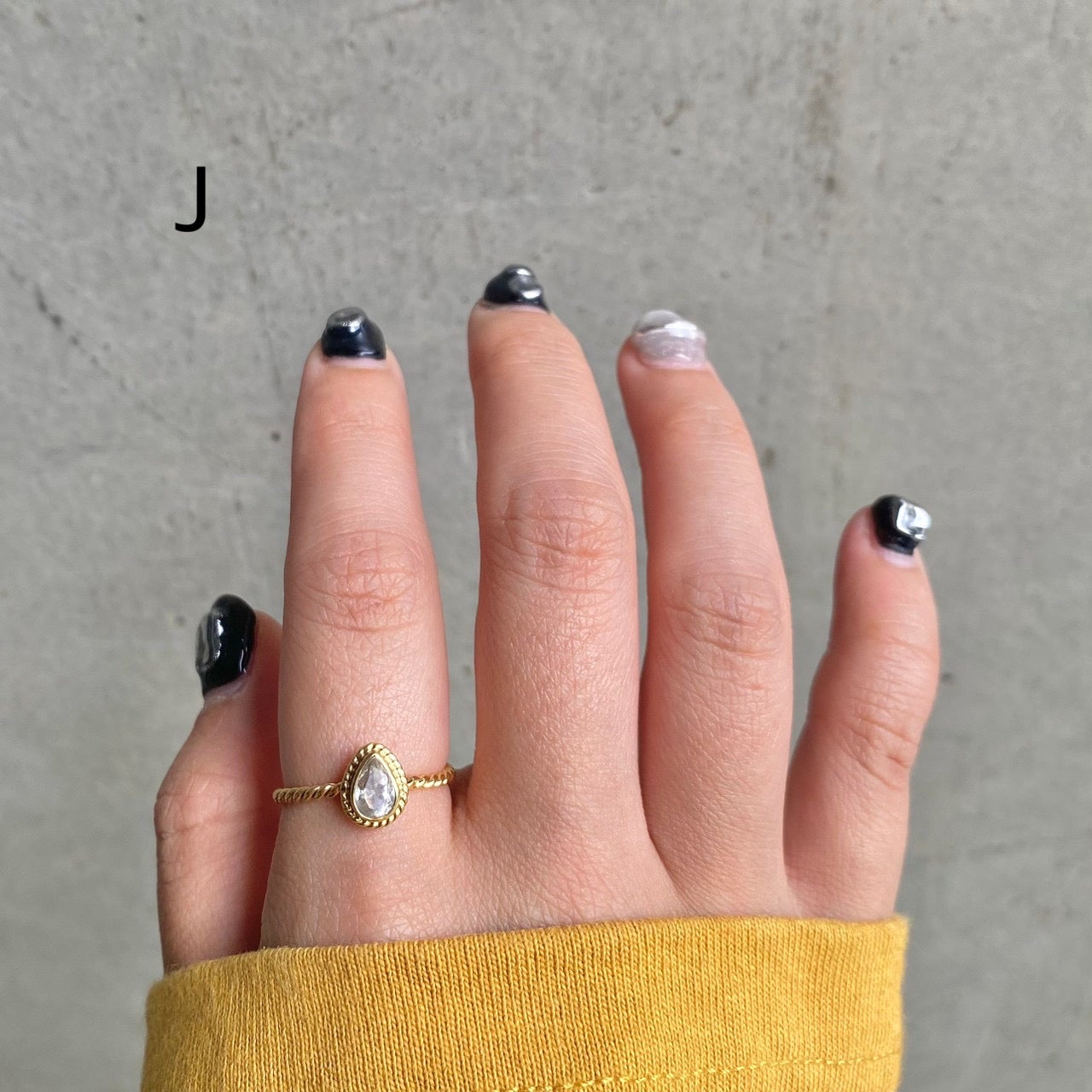Brass petit ring〈clear〉