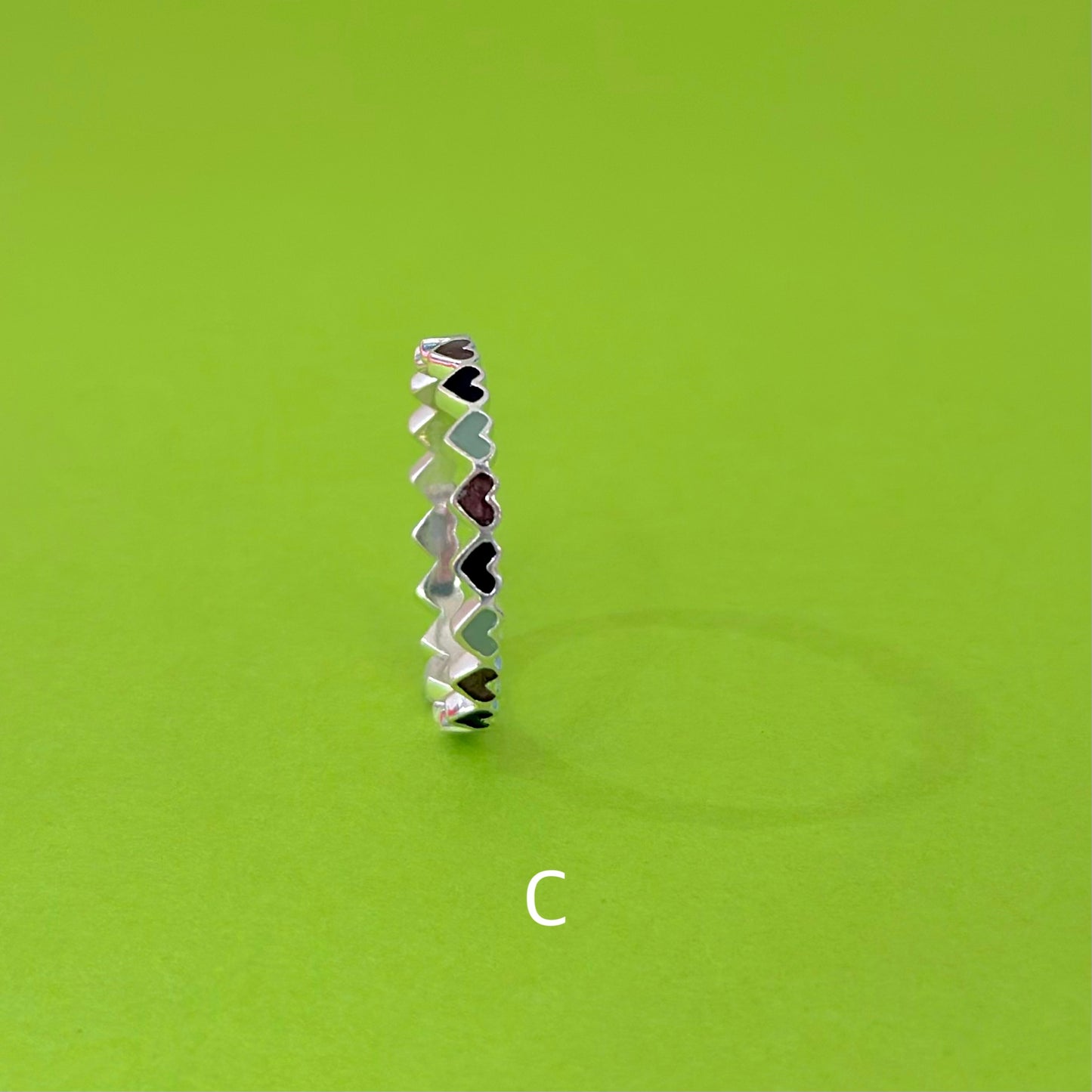 Heart enamel ring 1