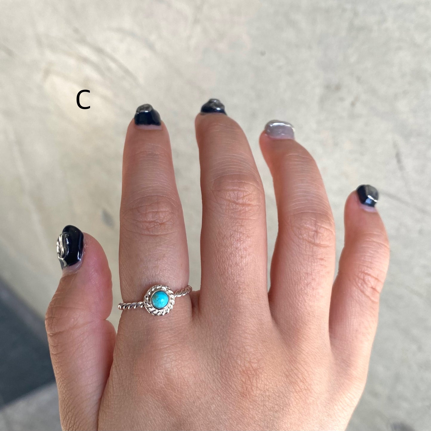 Silver925 petit ring〈blue〉