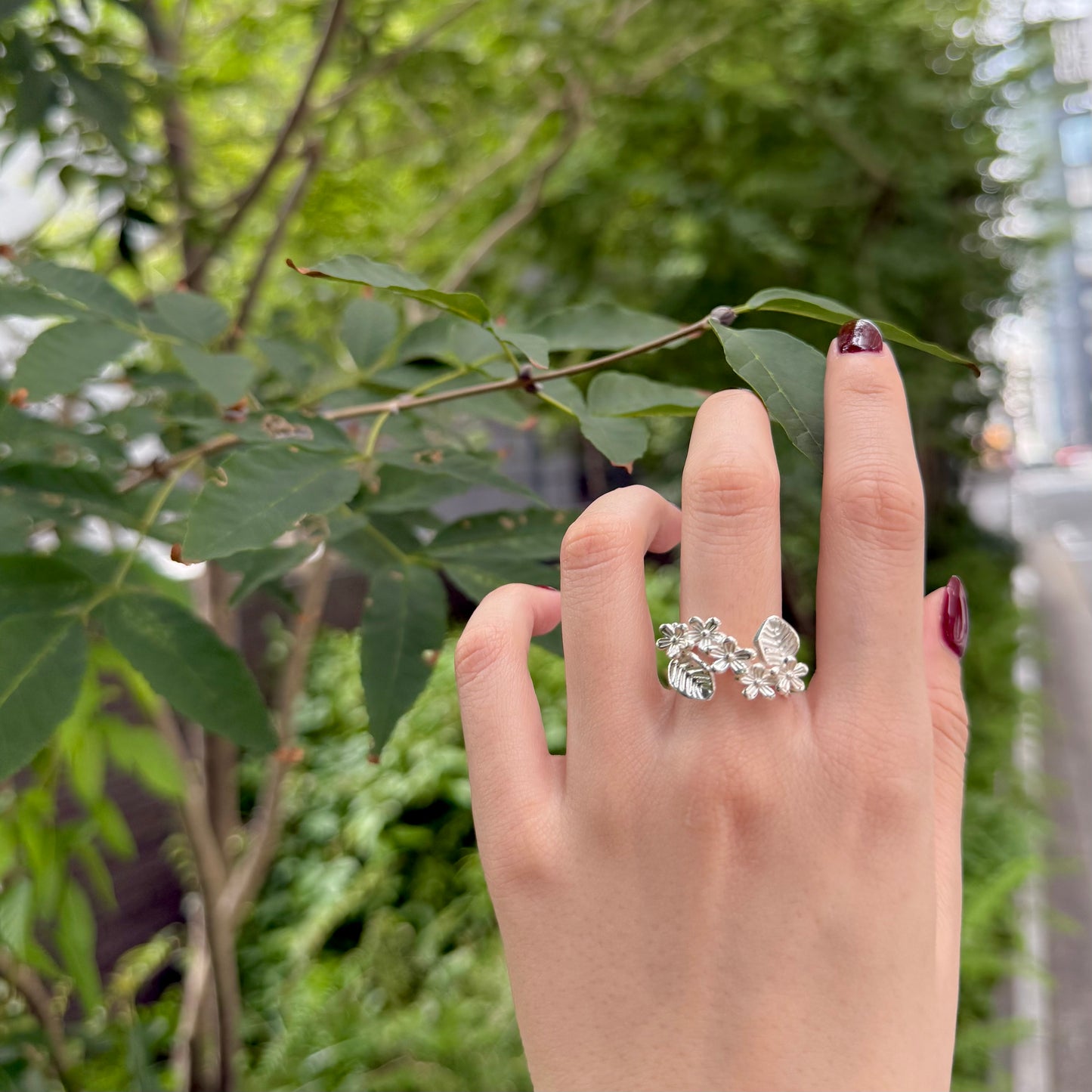Flower plain ring 28