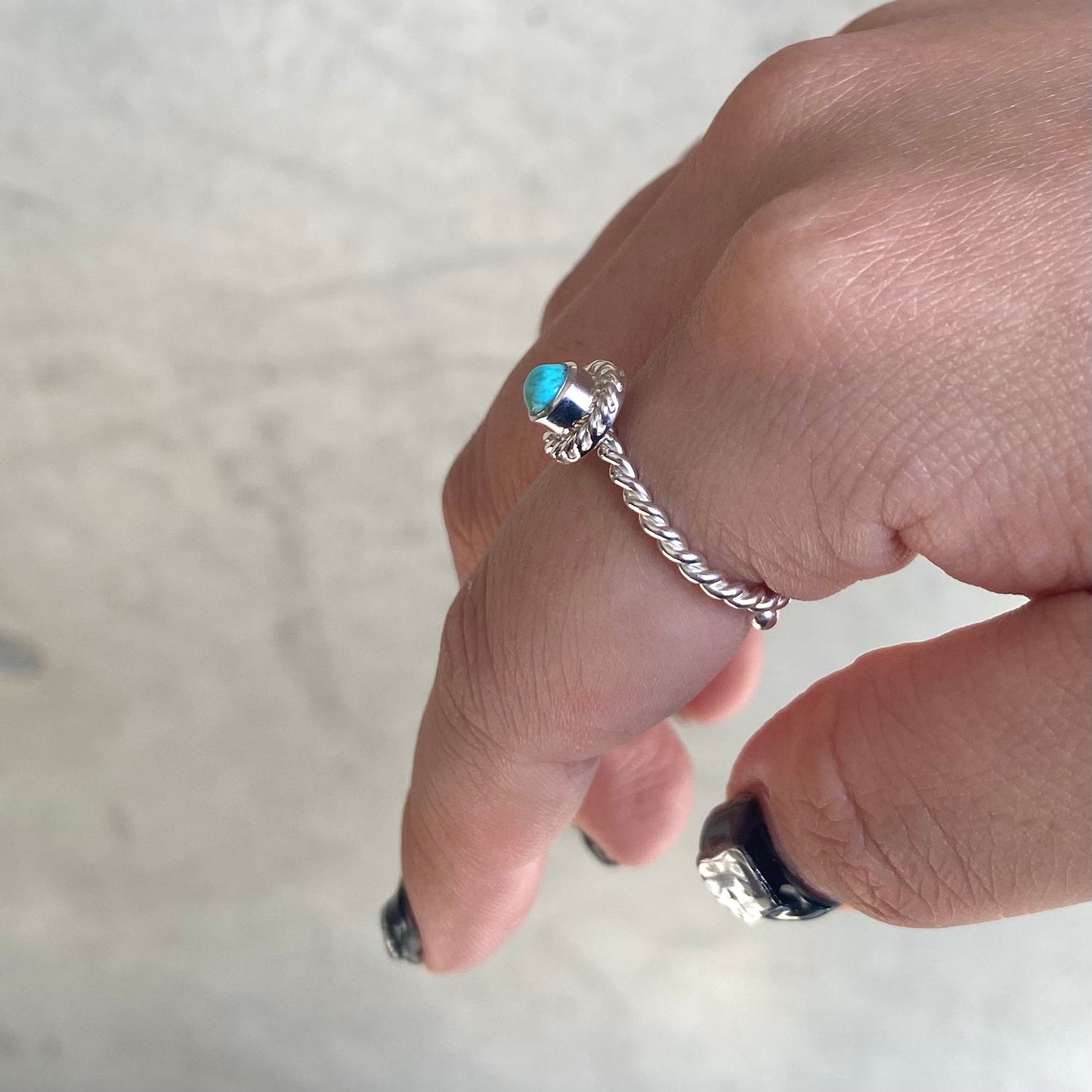 Silver925 petit ring〈blue〉