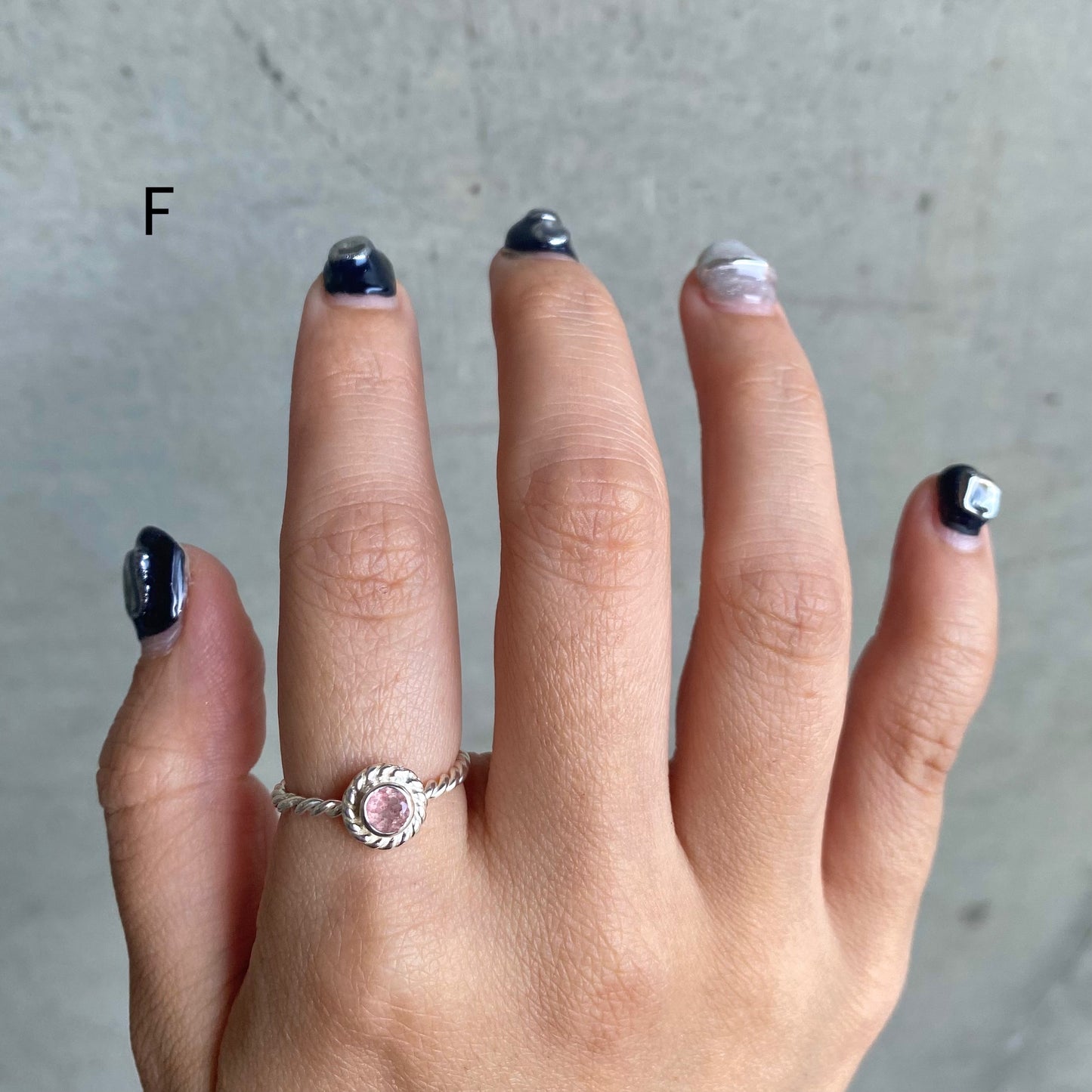 Silver925 petit ring〈pink〉