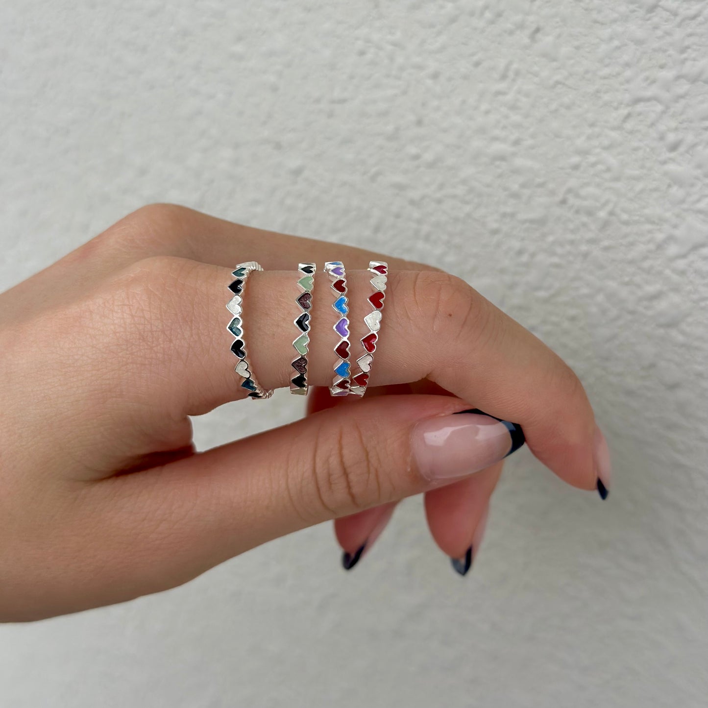 Heart enamel ring 1