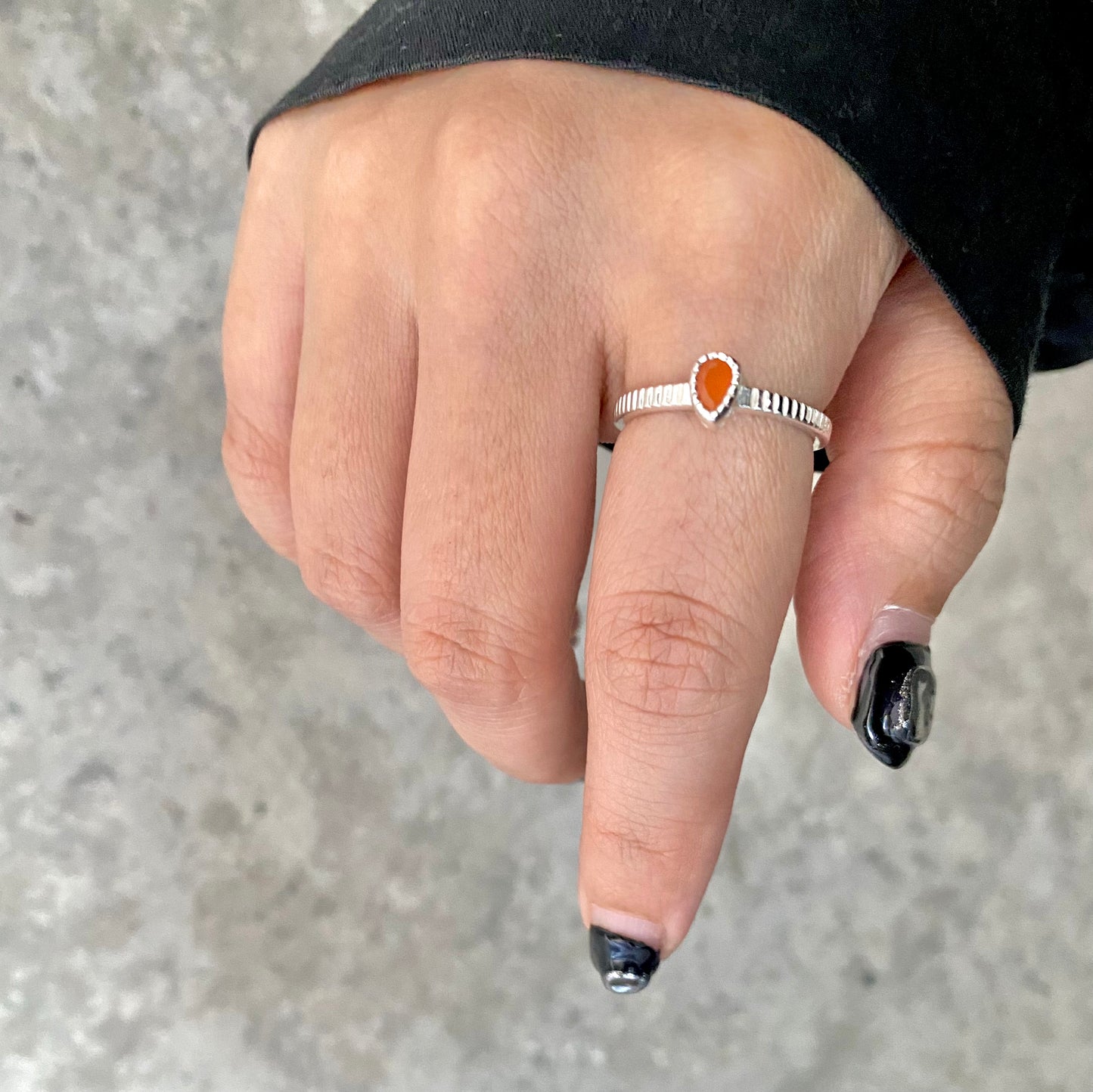 Silver925 petit ring〈drop〉