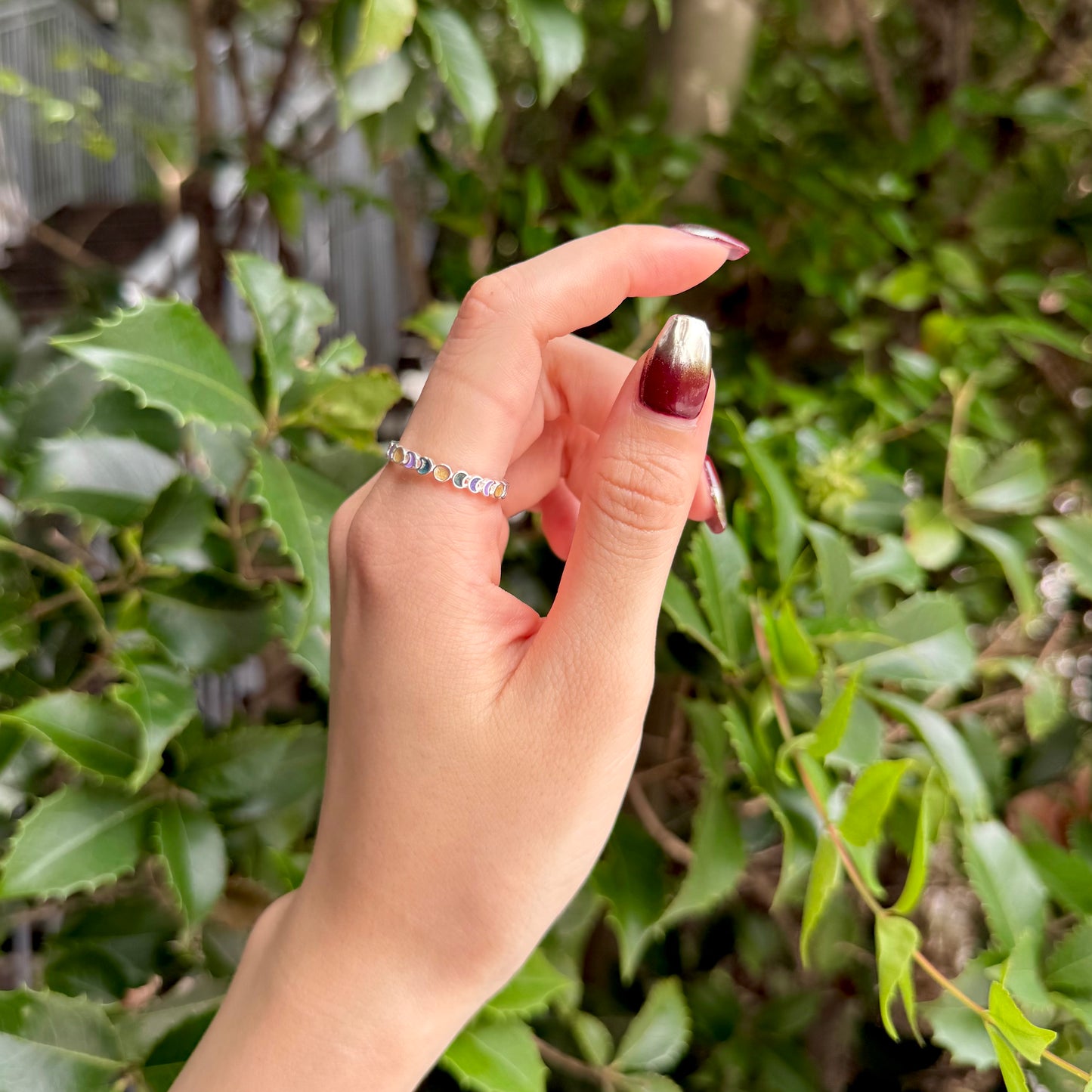 Moon enamel ring