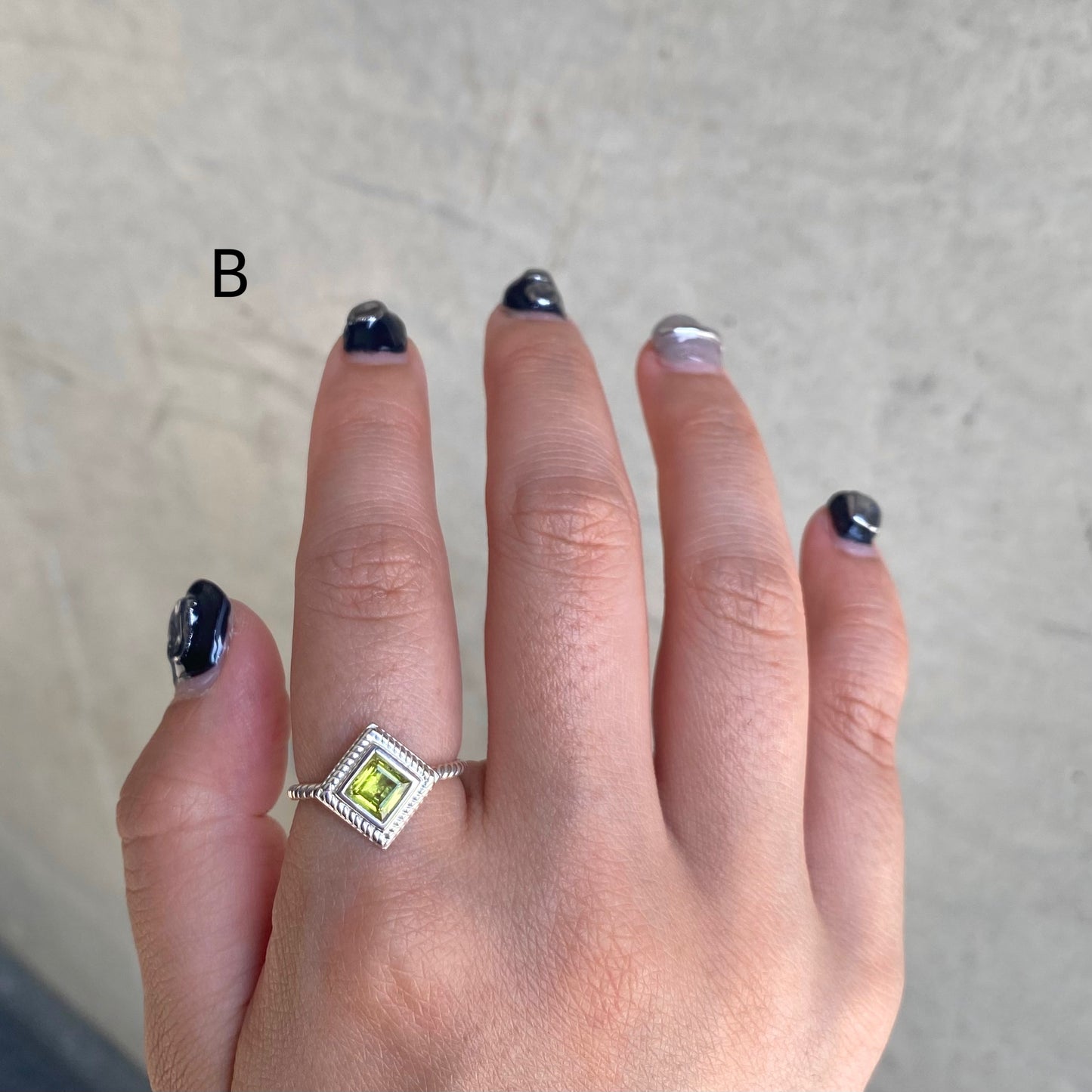 Silver925 petit ring〈green〉