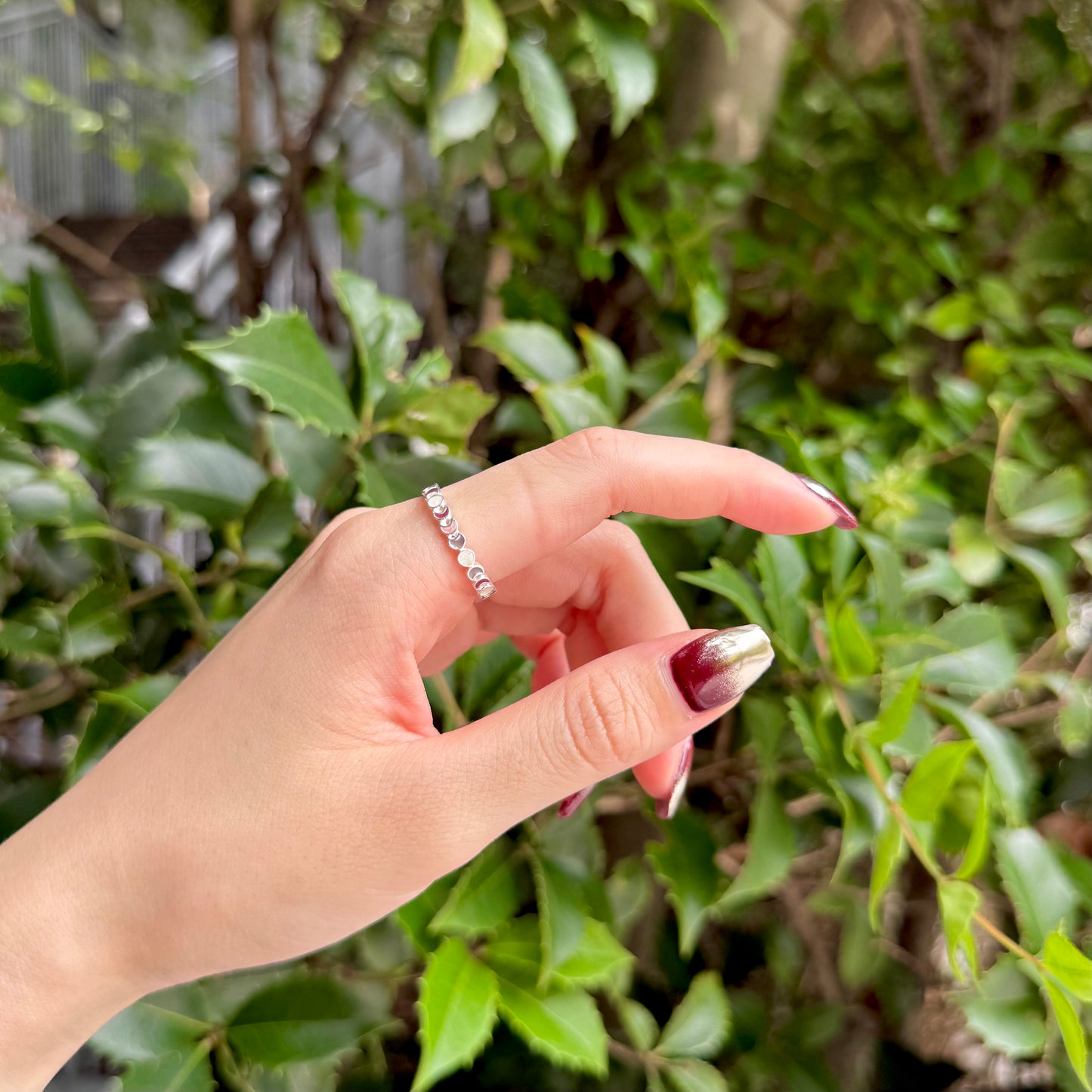 Moon enamel ring