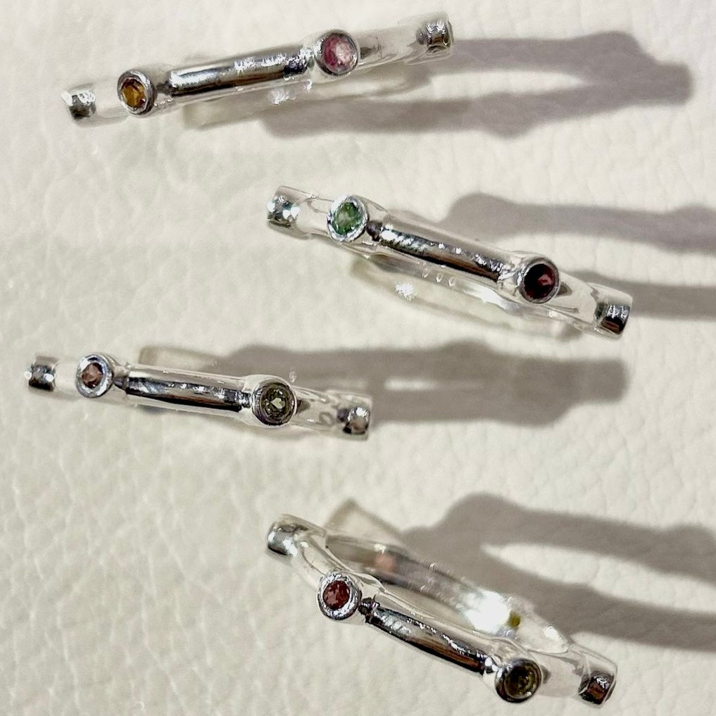 Multi tourmaline ring