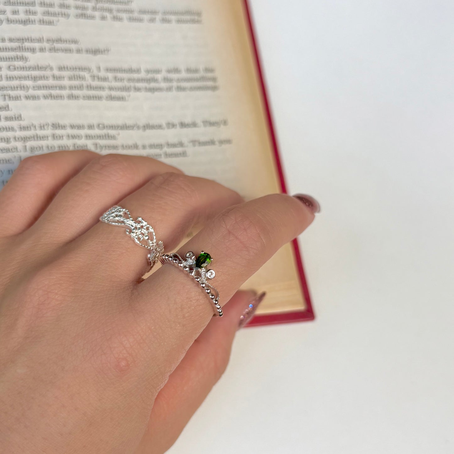 【Biju mam poco】Tiara ring -Chrom Diopsite-