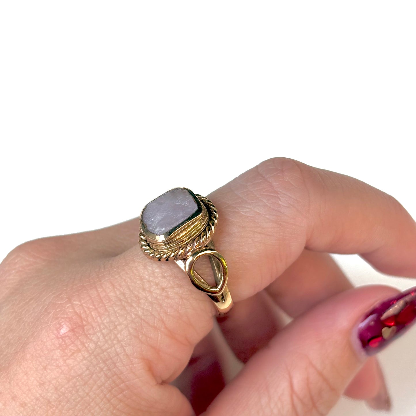 Brass rough design ring