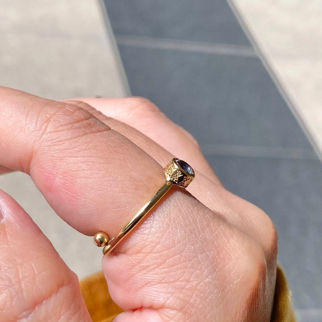 Brass petit ring〈clear〉