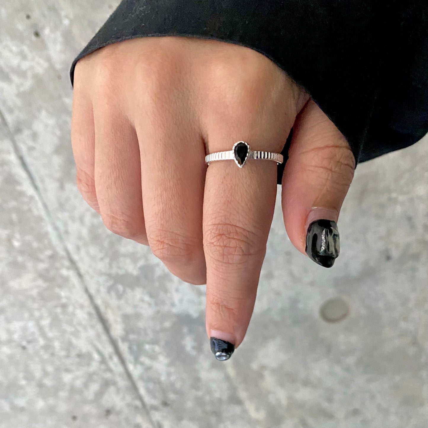 Silver925 petit ring〈drop〉