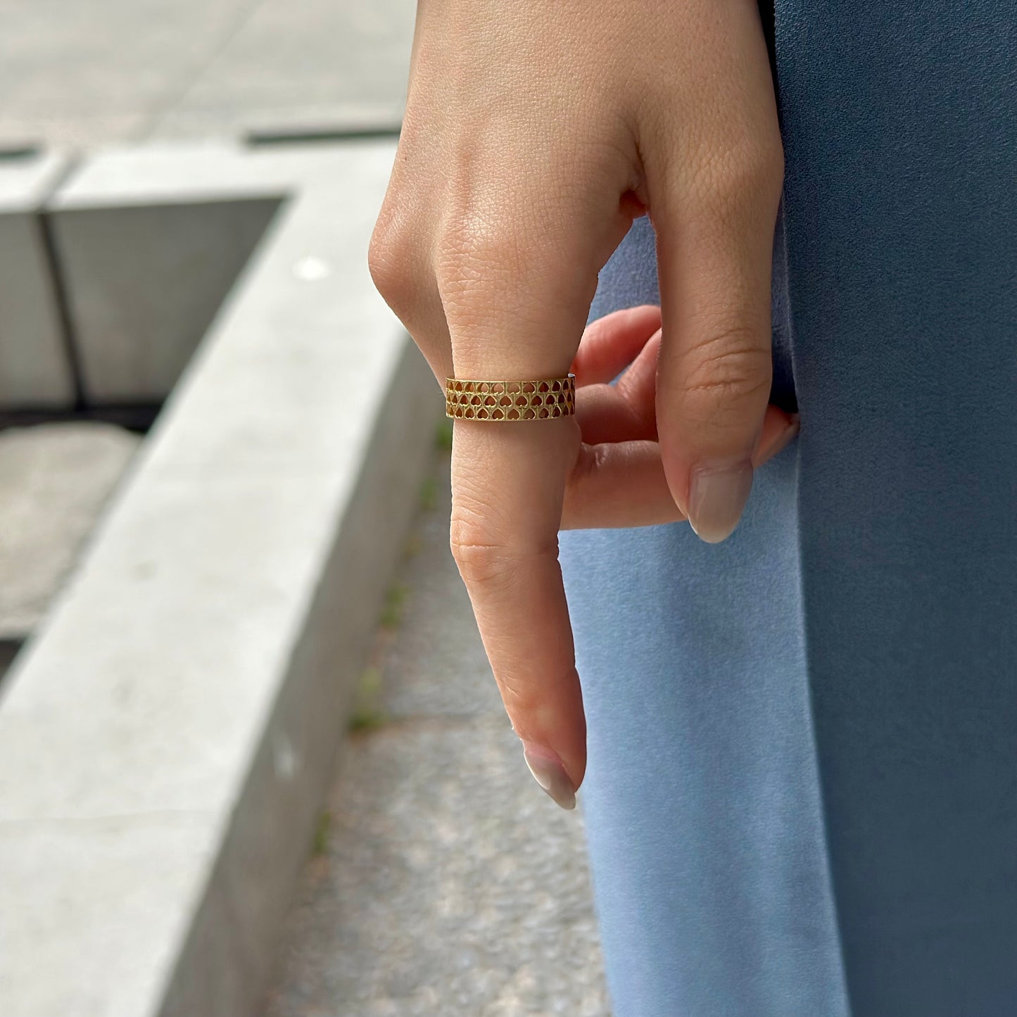 Brass Heart plain ring 6