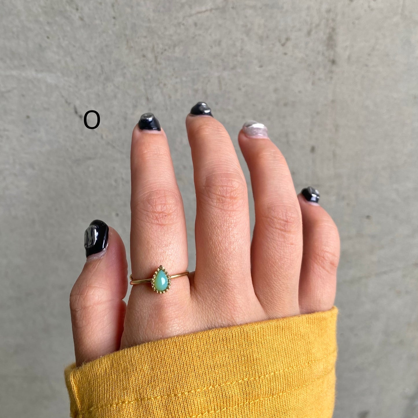 Brass petit ring〈green〉