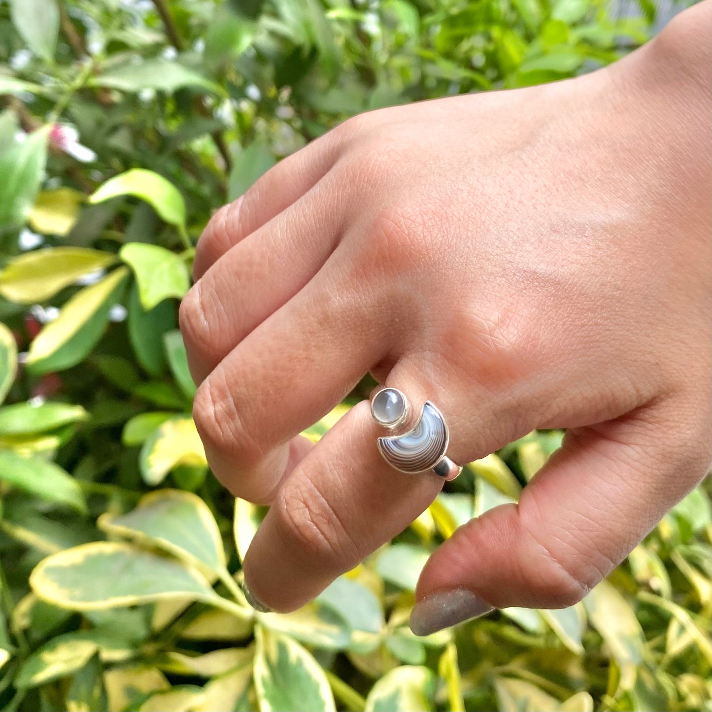 Moon design ring