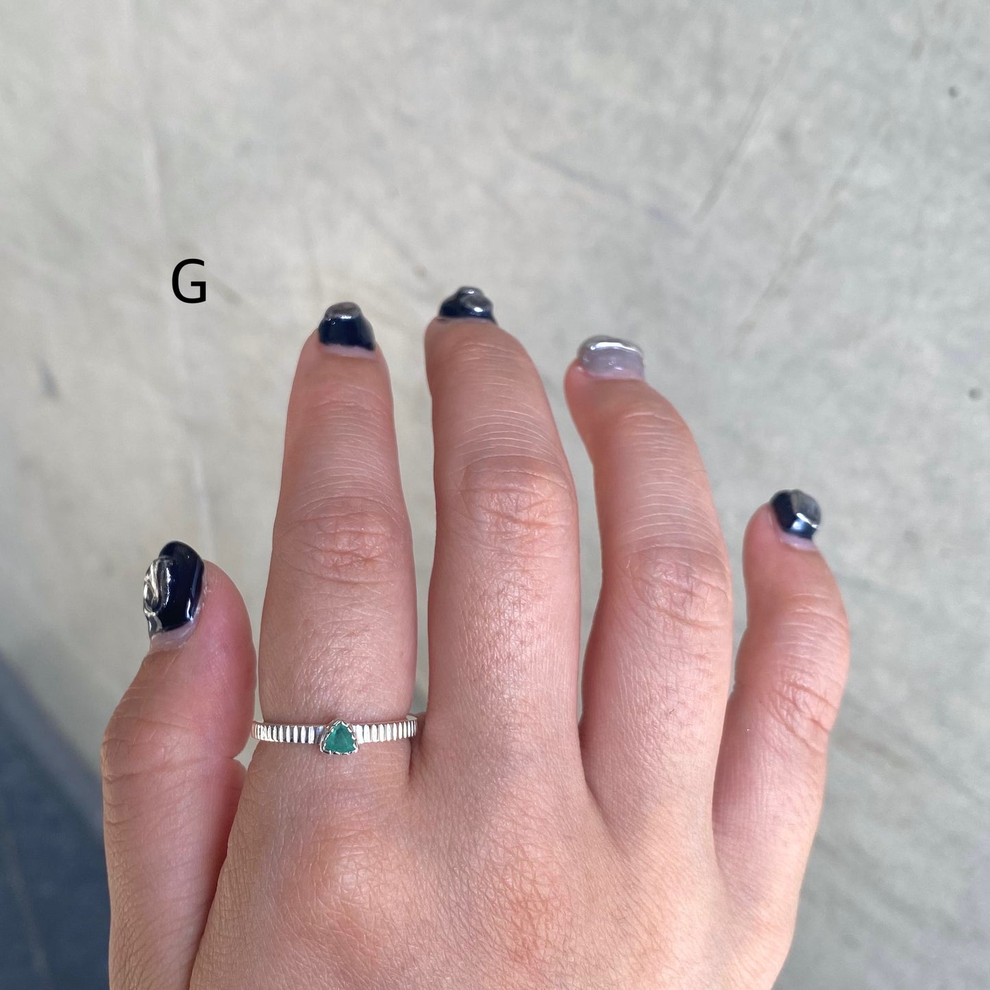 Silver925 petit ring〈green〉