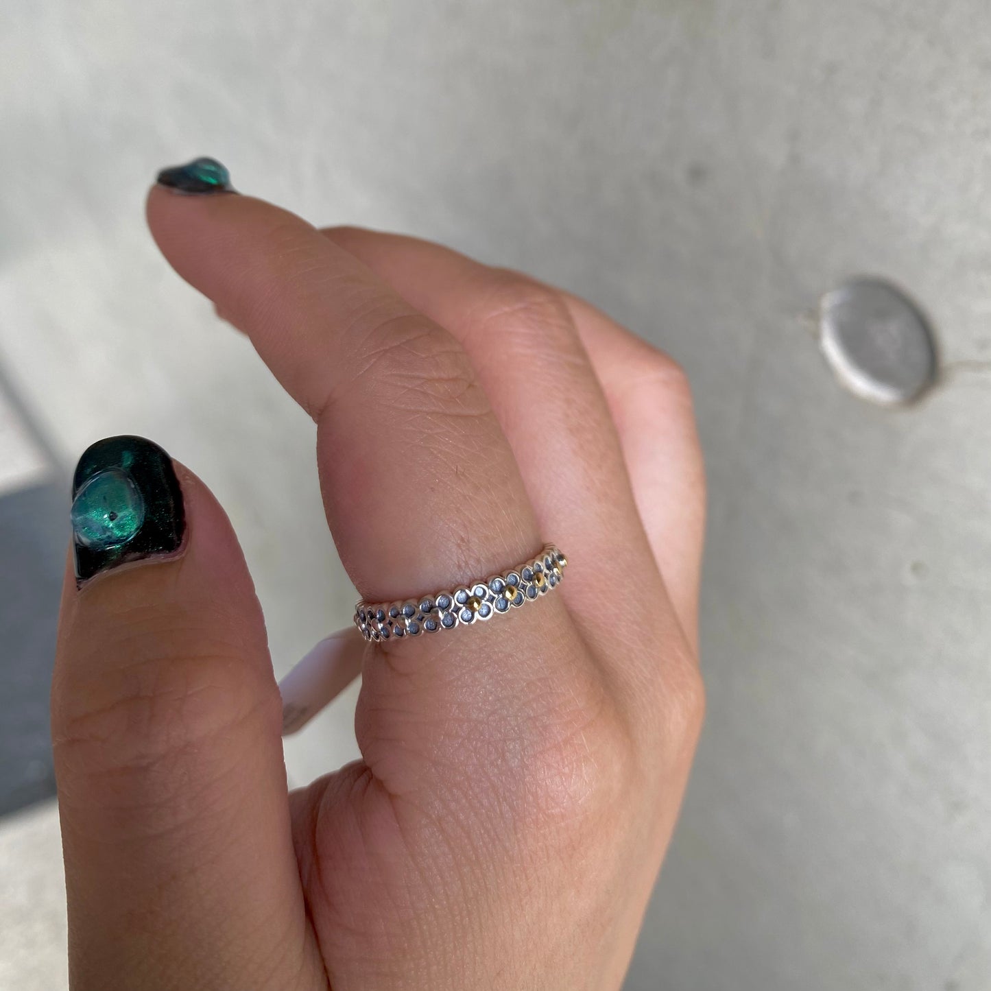 【poco】Silver925×18K plain ring 3
