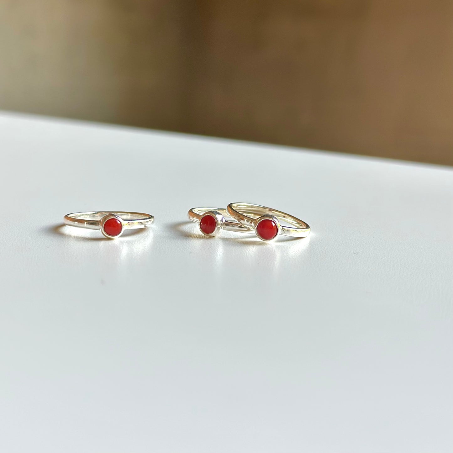 Italy red coral ring 2
