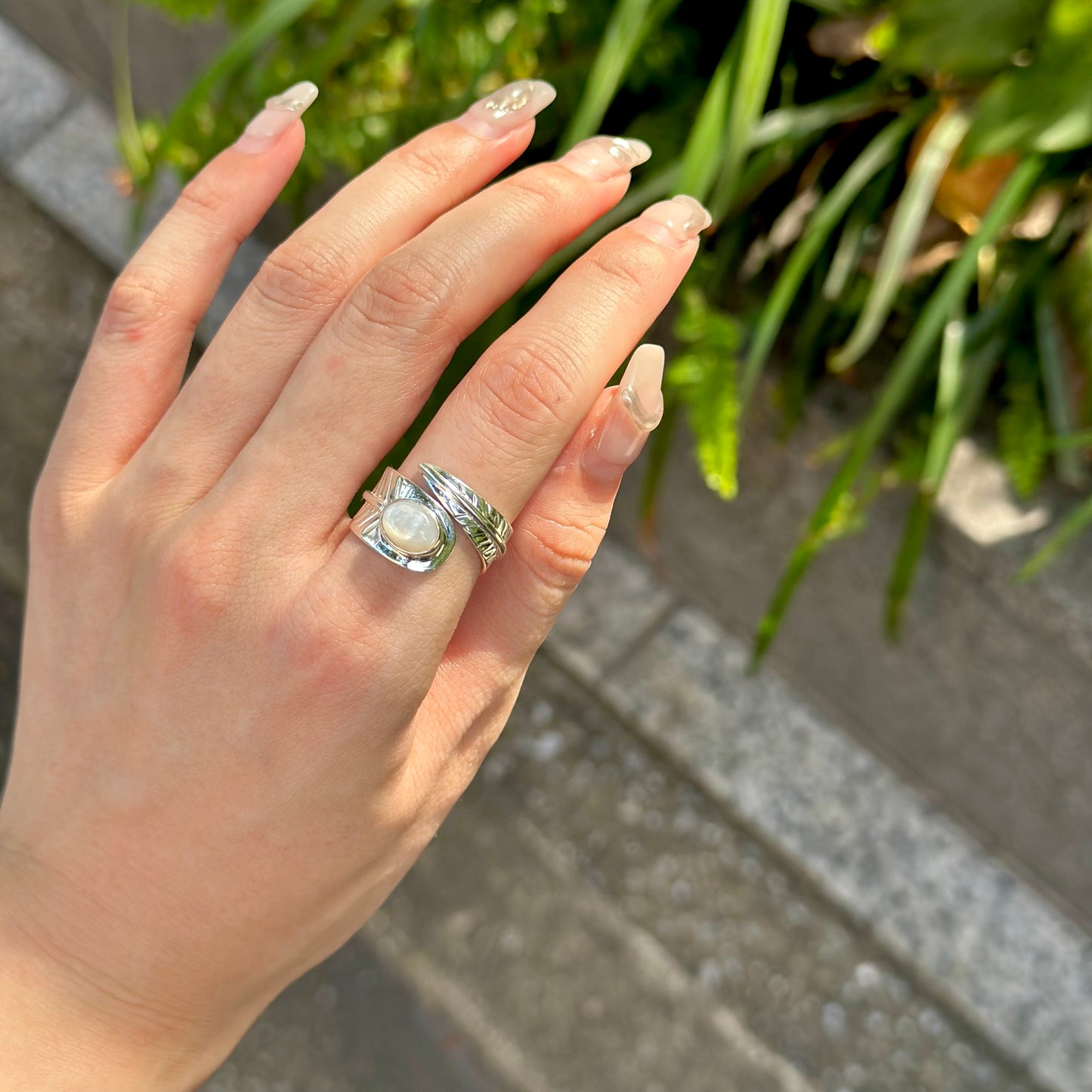 Silver925 feather design ring