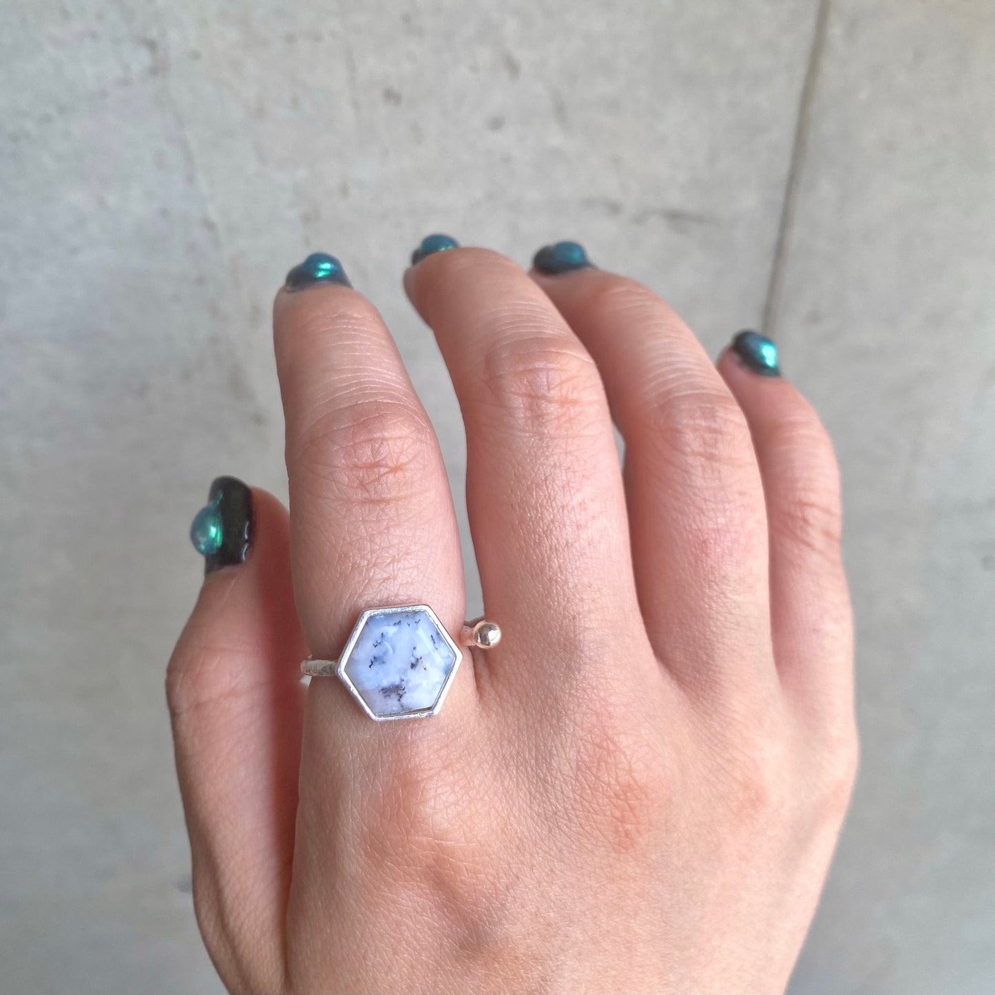 Silver925 Hexagon fork ring