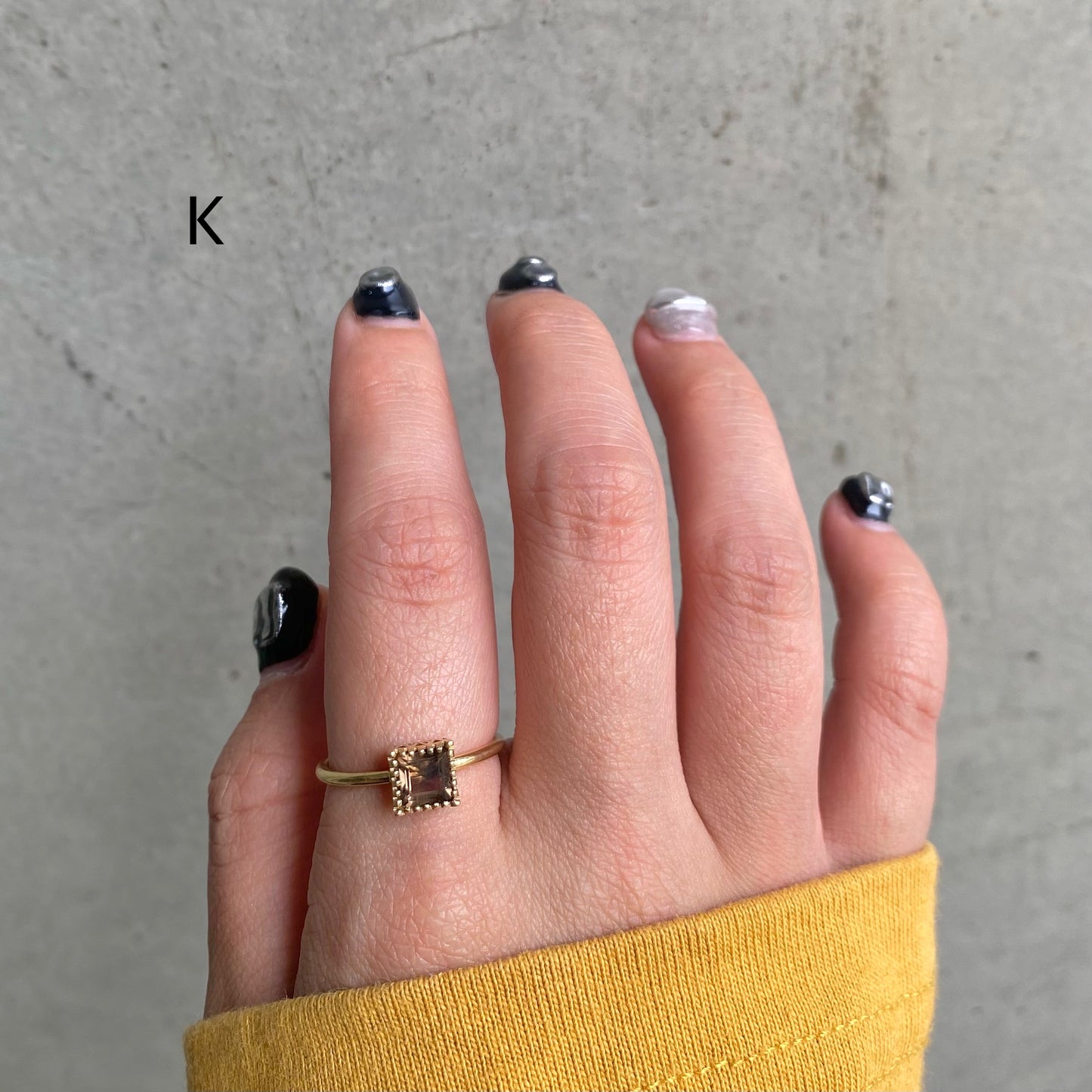 Brass petit ring〈brown〉