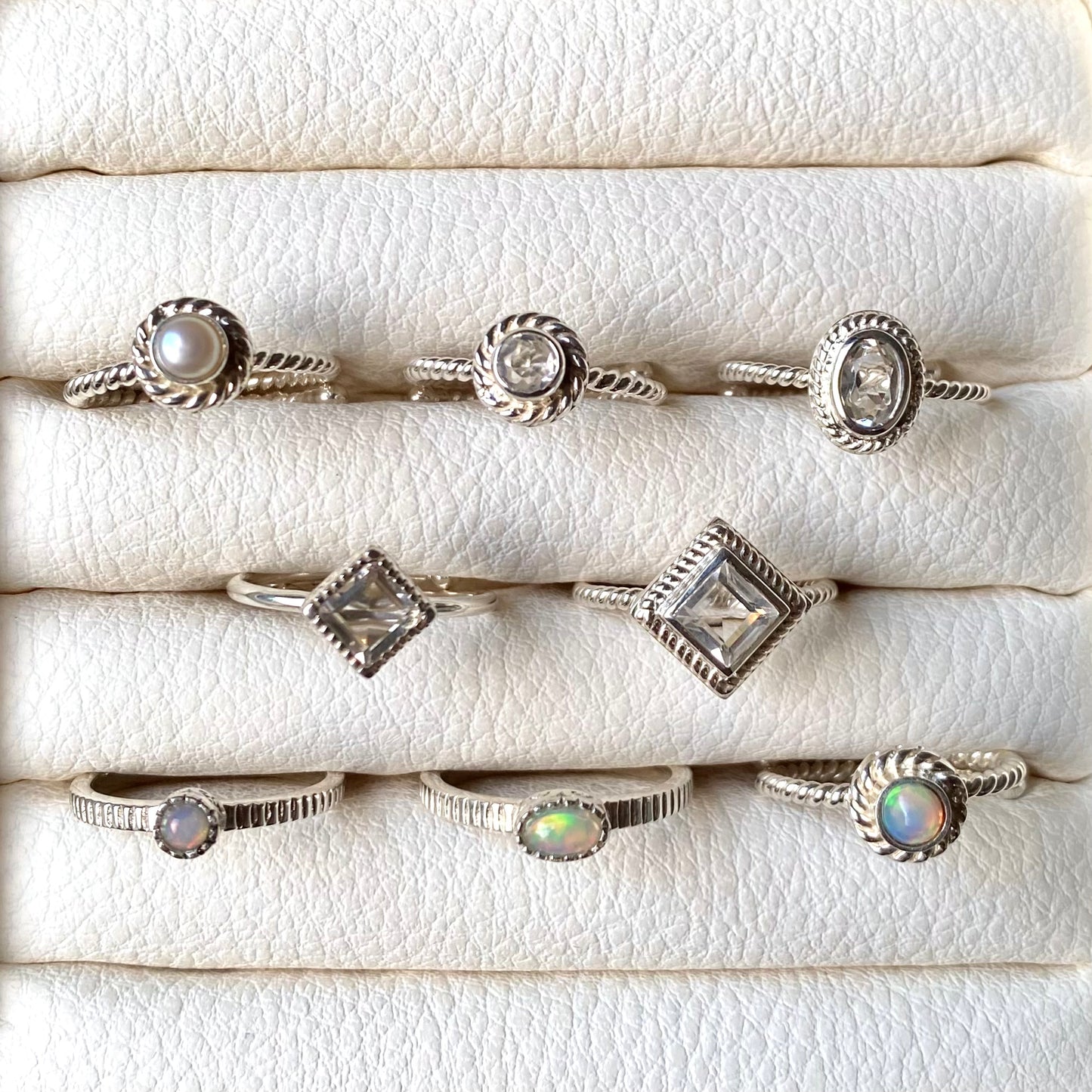Silver925 petit ring〈white/clear〉