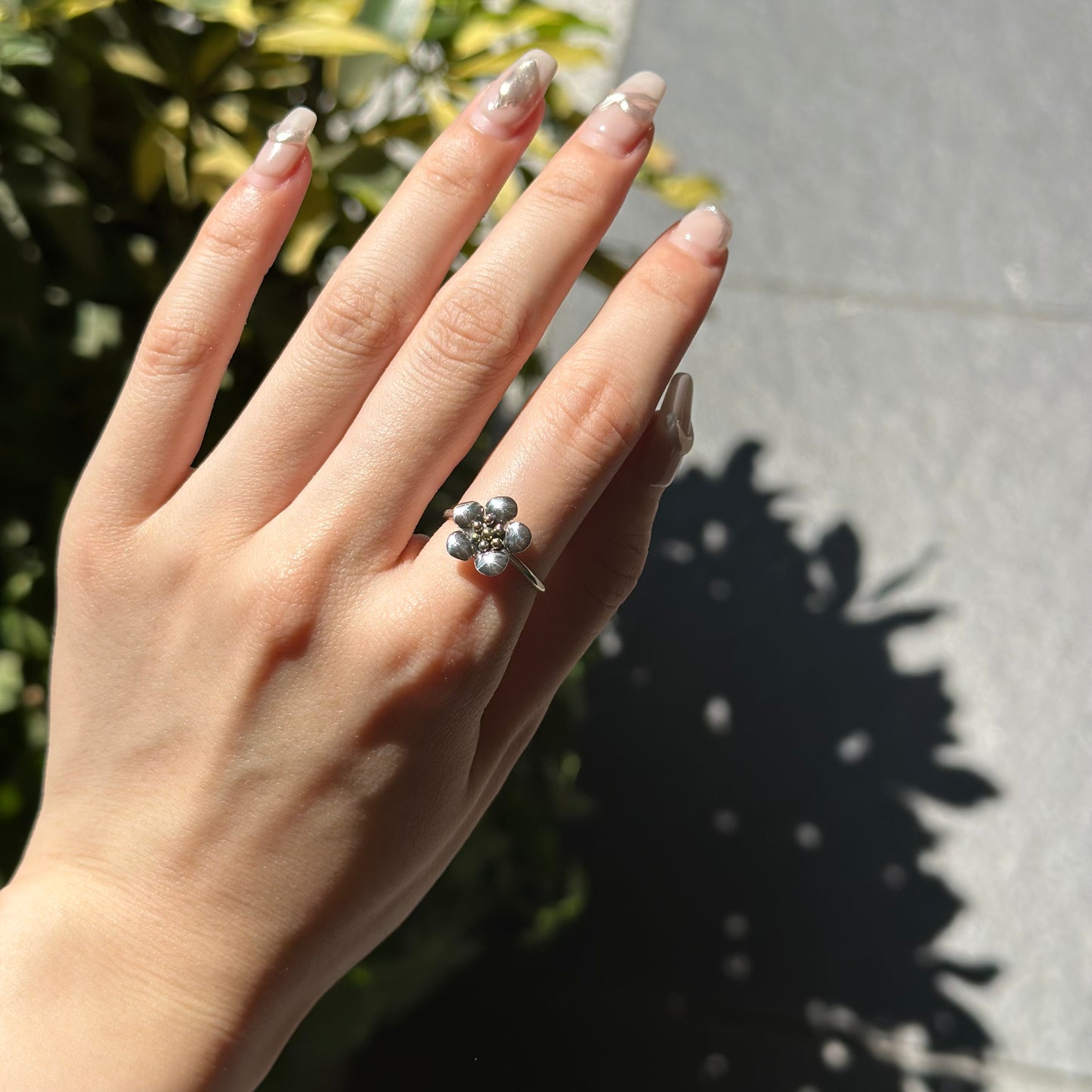Flower plain ring