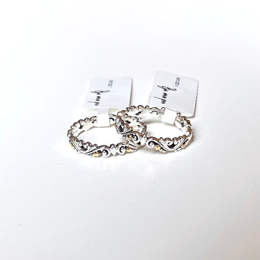 【poco】Silver925×18K plain ring 2