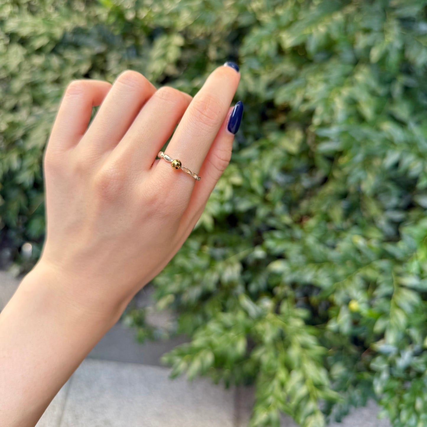 Silver925×Brass plain ring 〈Ball〉13